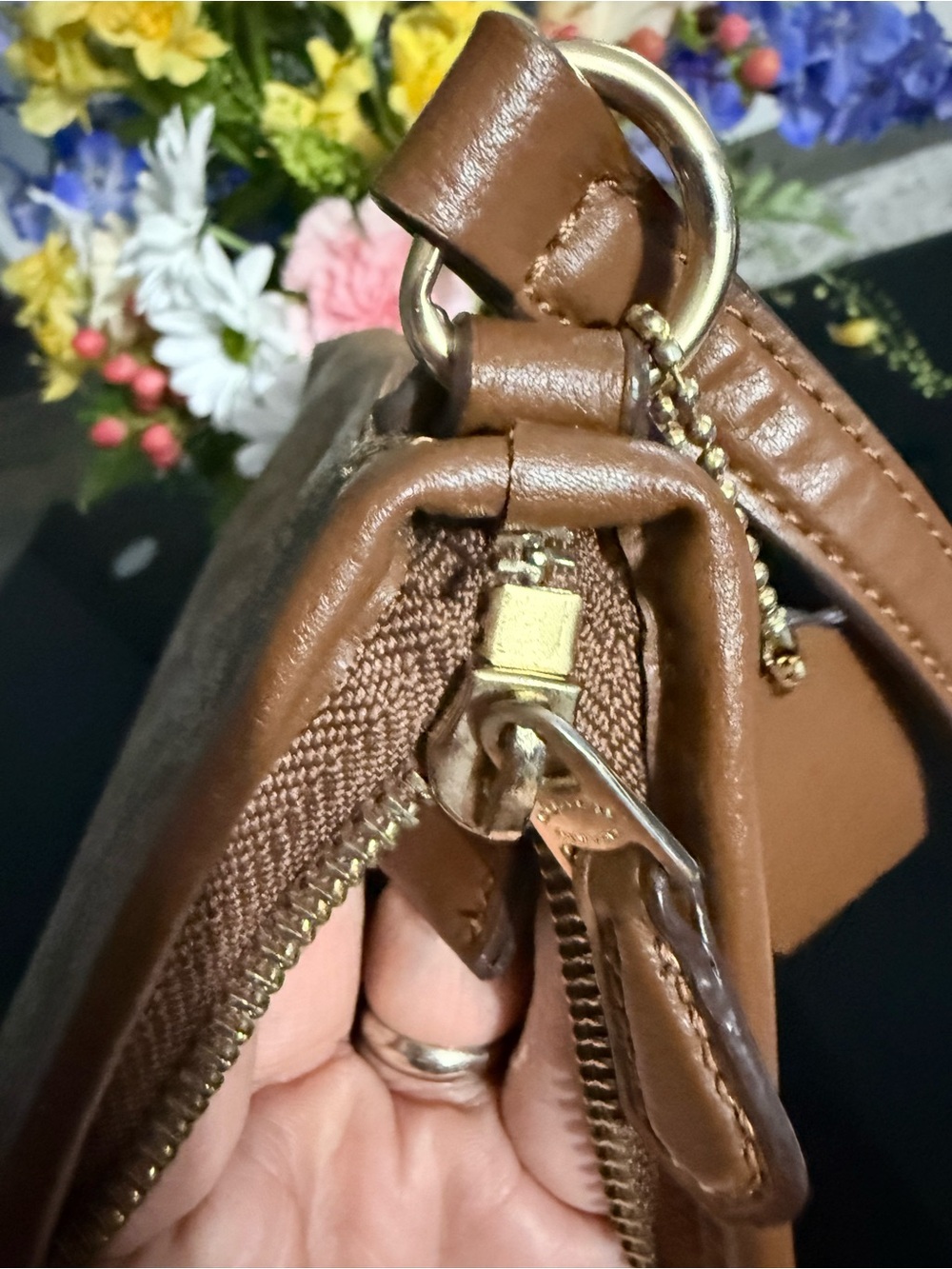 Coach Tan Signature Canvas Crossbody Bag - Picture 6 of 10